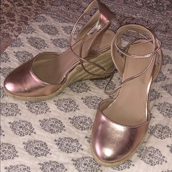 ASOS Shoes - Rose gold espadrille wedge sandals, brand new